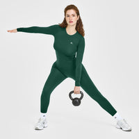 Go To Seamless Fitted Long Sleeve Top | Racing Green