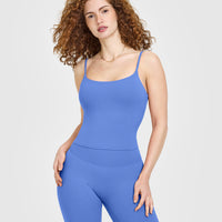 SoftMotion™ Strappy Mid Vest with Built in Bra Shelf | Glaucous Blue