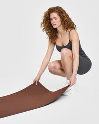 SoftMotion™ Strappy Vest with Built in Bra Shelf with White Logo | Coal