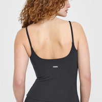 SoftMotion™ Strappy Vest with Built in Bra Shelf | Coal