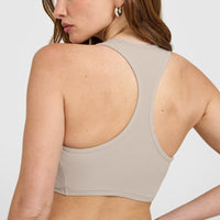 Mellow™ Rib Square Neck Bra | Cloud Grey