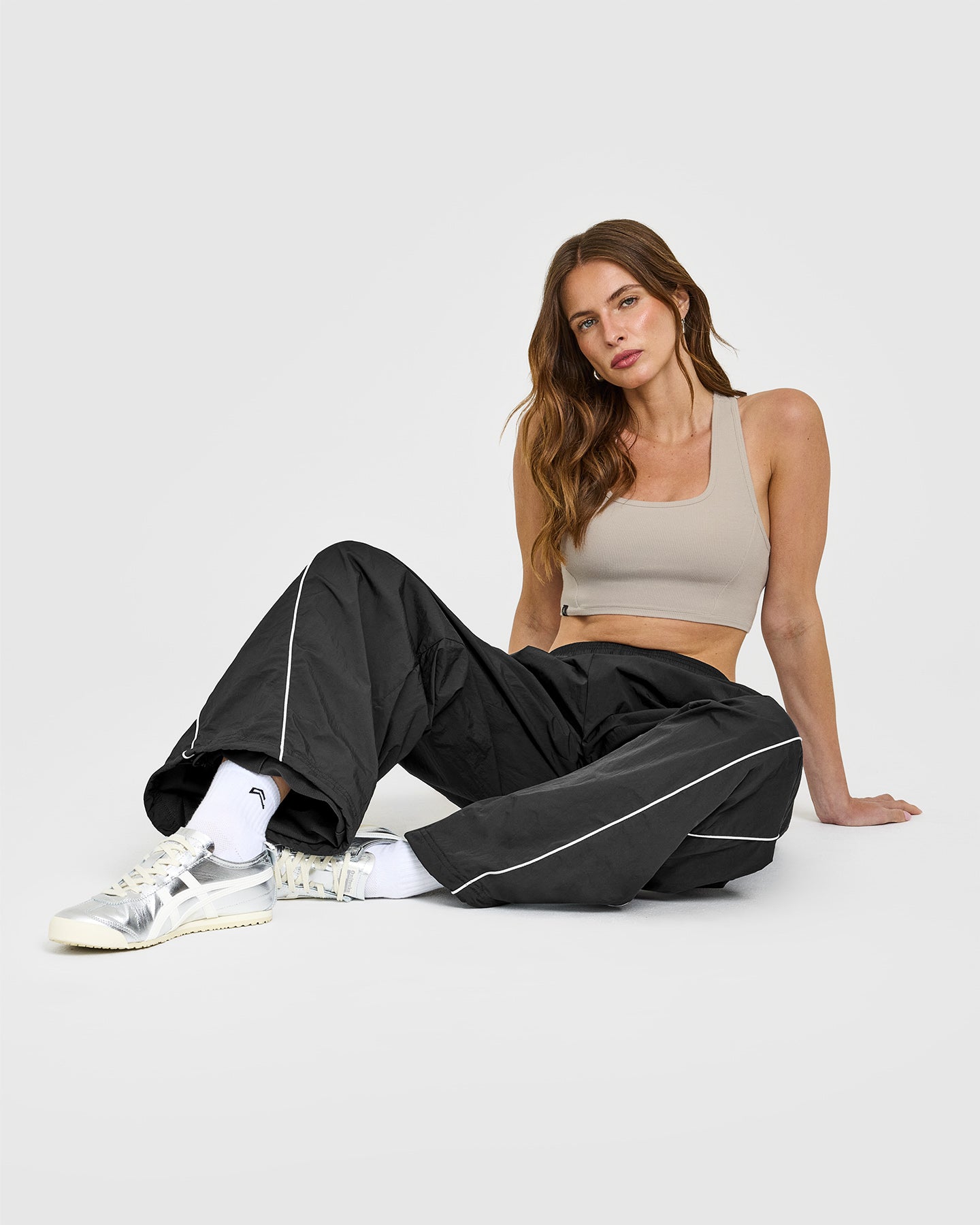 Mellow™ Rib Square Neck Bra | Cloud Grey