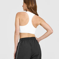 Mellow™ Rib Square Neck Bra | White