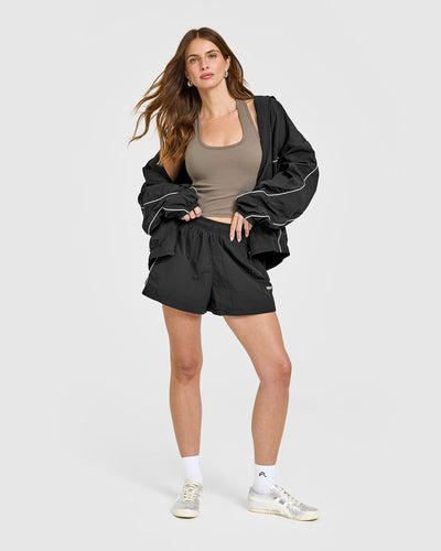 Mellow™ Rib Square Neck Mid Vest with Built in Bra Shelf | Moss Brown