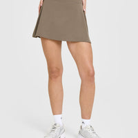 SoftMotion™ Skort with White Logo | Moss Brown