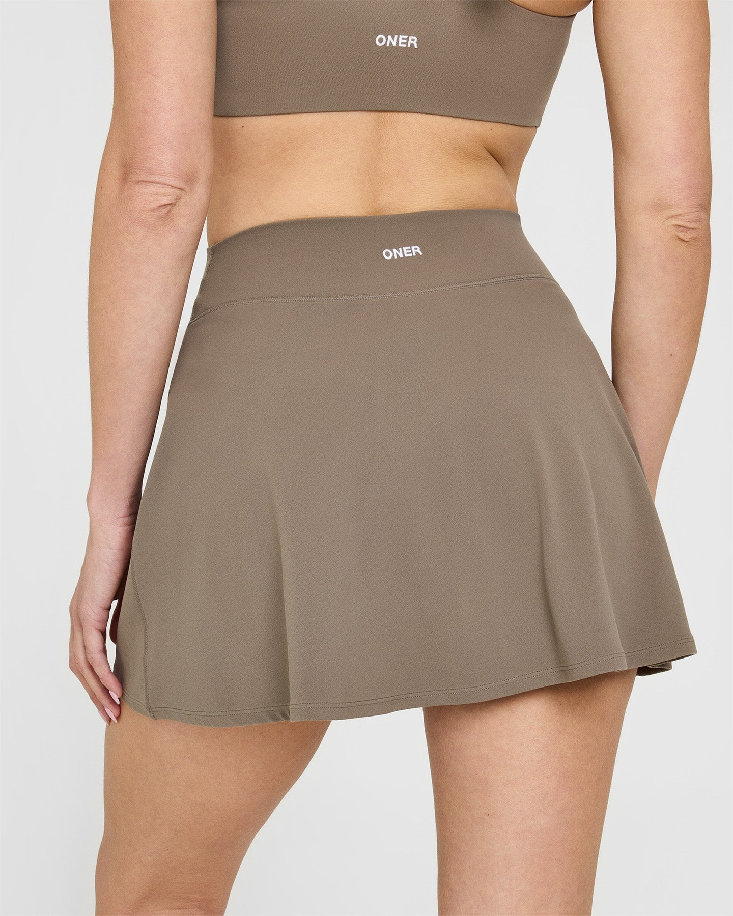 SoftMotion™ Skort with White Logo | Moss Brown