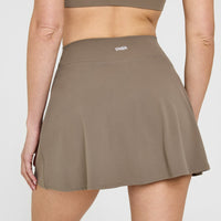 SoftMotion™ Skort with White Logo | Moss Brown