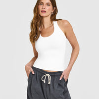 Cotton Fitted Vest | White