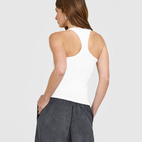 Cotton Fitted Vest | White