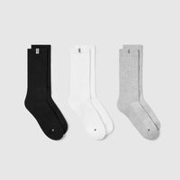 Slouchy Socks 3 Pack | Black/White/Grey Marl