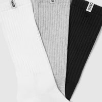 Slouchy Socks 3 Pack | Black/White/Grey Marl