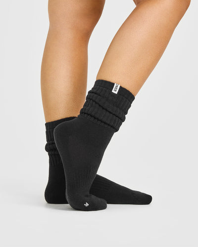 Slouchy Socks 3 Pack | Black/White/Grey Marl