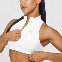 EasyLift™ Zip High Neck Sports Bra | White