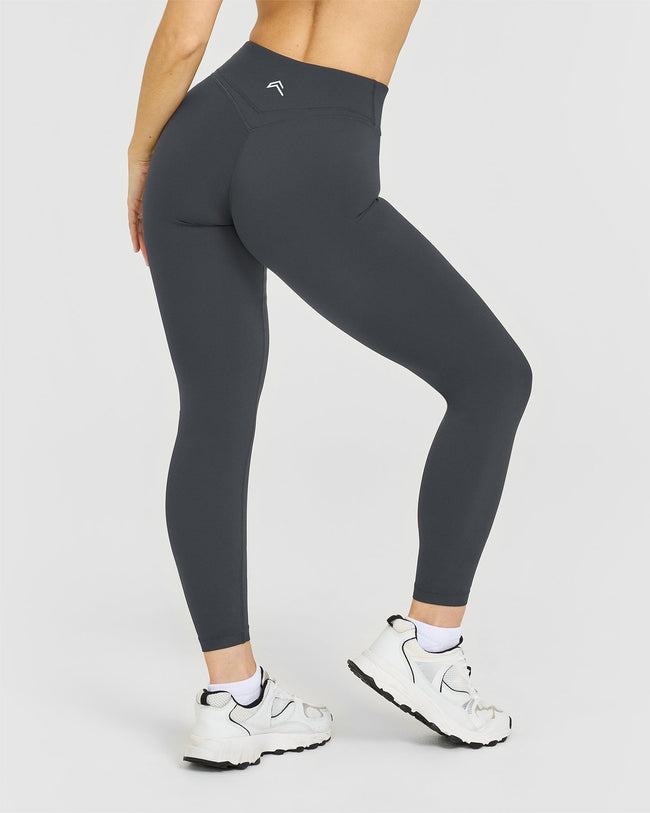 Unified Wrap Leggings White Logo | Coal