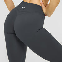 Unified Wrap Leggings White Logo | Coal