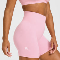 Effortless Seamless Shorts with White Logo | Petal Pink