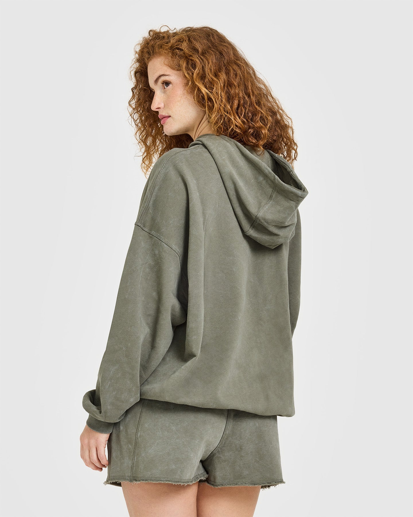 Raw Lounge Oversized Hoodie | Washed Alpine Green