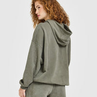 Raw Lounge Oversized Hoodie | Washed Alpine Green