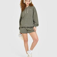 Raw Lounge Oversized Hoodie | Washed Alpine Green