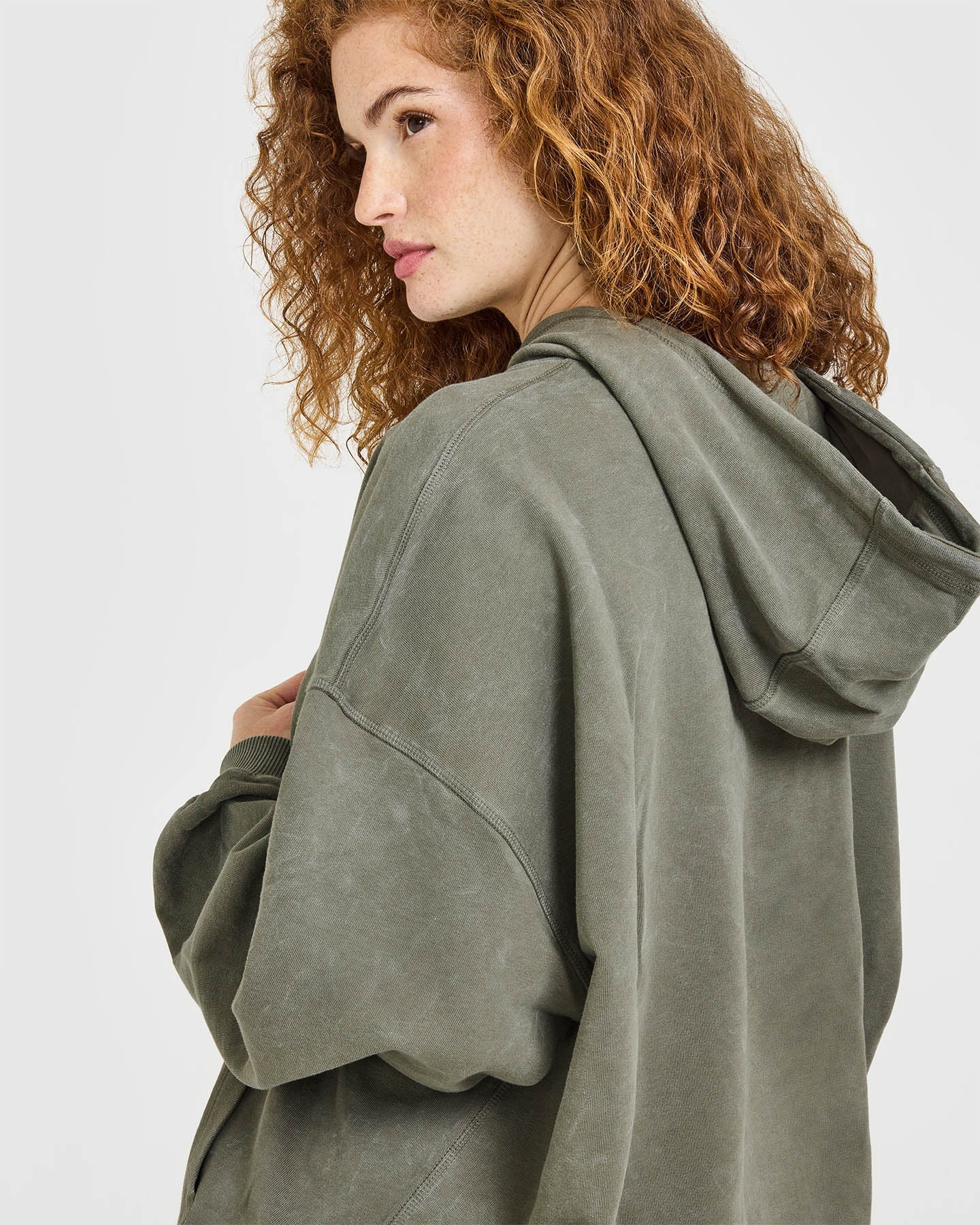 Raw Lounge Oversized Hoodie | Washed Alpine Green