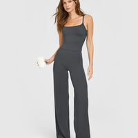 SoftMotion™ Strappy Mid Vest with Built in Bra Shelf | Coal