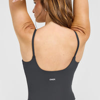 SoftMotion™ Strappy Mid Vest with Built in Bra Shelf | Coal