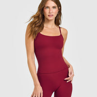 SoftMotion™ Strappy Vest with Built in Bra Shelf | Ruby Red