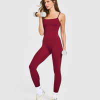 SoftMotion™ Strappy Vest with Built in Bra Shelf | Ruby Red