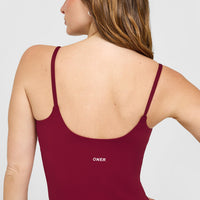 SoftMotion™ Strappy Vest with Built in Bra Shelf | Ruby Red
