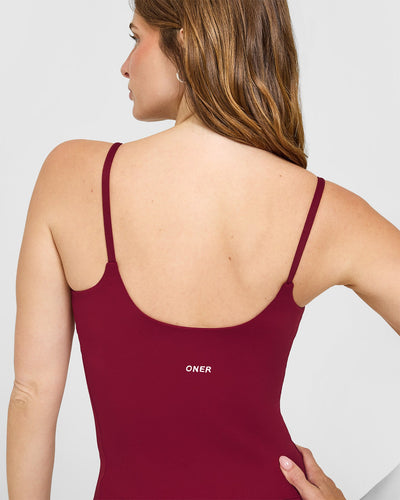 SoftMotion™ Strappy Vest with Built in Bra Shelf | Ruby Red