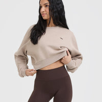 Foundations Crop Sweatshirt | Mushroom Brown