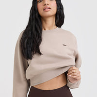 Foundations Crop Sweatshirt | Mushroom Brown