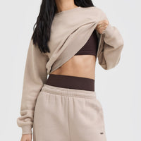 Foundations Crop Sweatshirt | Mushroom Brown