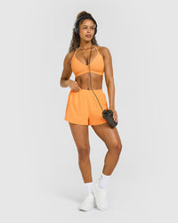 EasyLift™ Ultra Minimal V Neck Bralette with White Logo | Powdered Orange