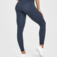 Unified High Waisted Pocket Leggings | True Blue
