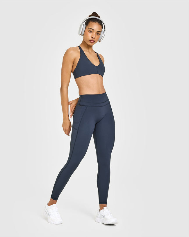 Unified High Waisted Pocket Leggings | True Blue