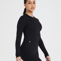 Mellow™ Soft Mid Long Sleeve Top | Black