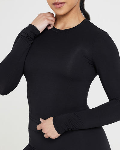 Mellow™ Soft Mid Long Sleeve Top | Black