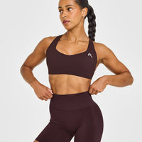 EasyLift™ Cross Back Sports Bra | Plum Brown
