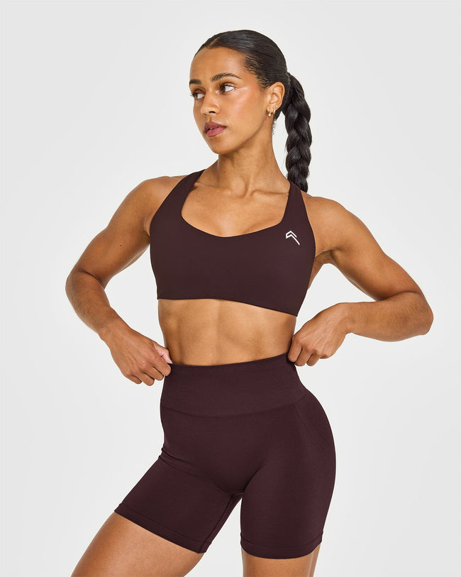 EasyLift™ Cross Back Sports Bra | Plum Brown
