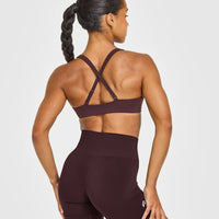 EasyLift™ Cross Back Sports Bra | Plum Brown