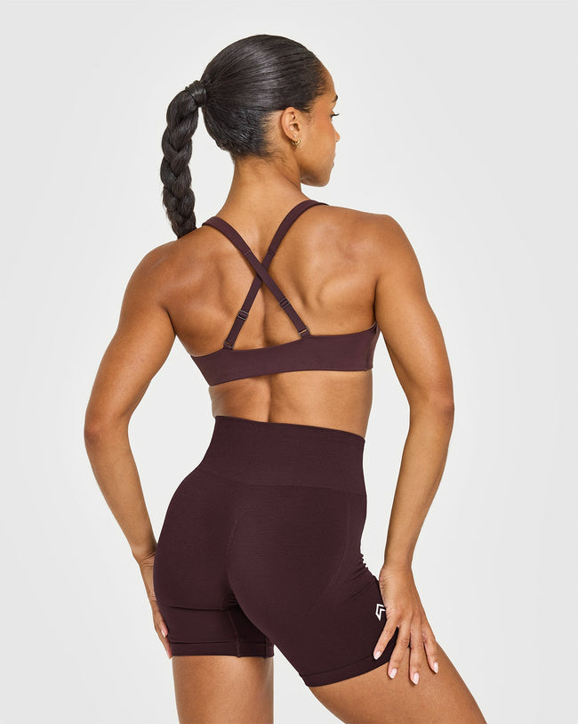 EasyLift™ Cross Back Sports Bra | Plum Brown