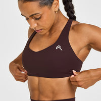 EasyLift™ Cross Back Sports Bra | Plum Brown