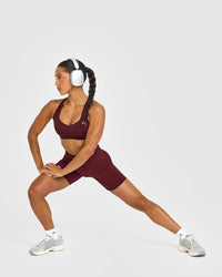 EasyLift™ Cross Back Sports Bra with White Logo | Rosewood