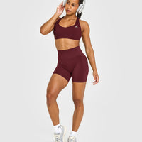 EasyLift™ Cross Back Sports Bra with White Logo | Rosewood