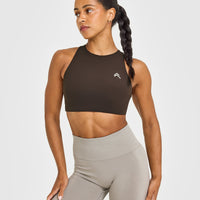 EasyLift™ High Neck Sports Bra | 70% Cocoa