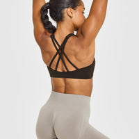EasyLift™ High Neck Sports Bra | 70% Cocoa