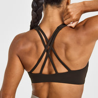 EasyLift™ High Neck Sports Bra | 70% Cocoa