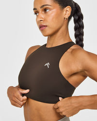 EasyLift™ High Neck Sports Bra | 70% Cocoa