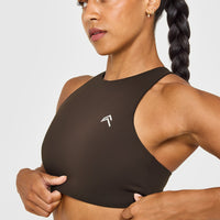 EasyLift™ High Neck Sports Bra | 70% Cocoa